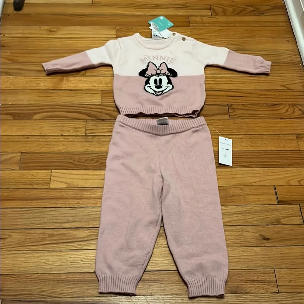 Disney Baby Girls Minnie Mouse Sweater & Pants, 2 Piece Set